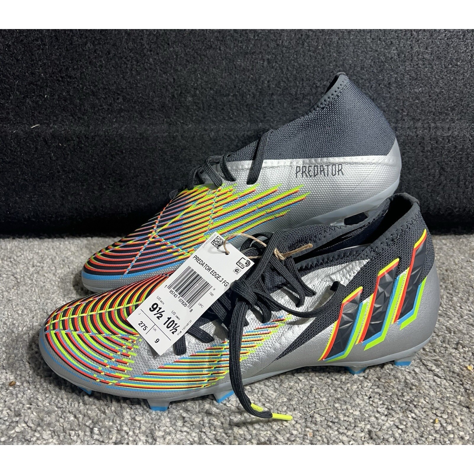 Adidas Predator Edge.3 Fg Soccer Shoe Unisex Size M9.5 W10.5 Hr1524